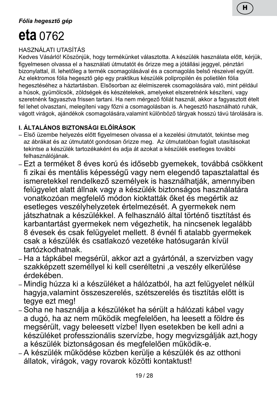ETA Svářečka fólií Electronic User Manual | Page 19 / 32