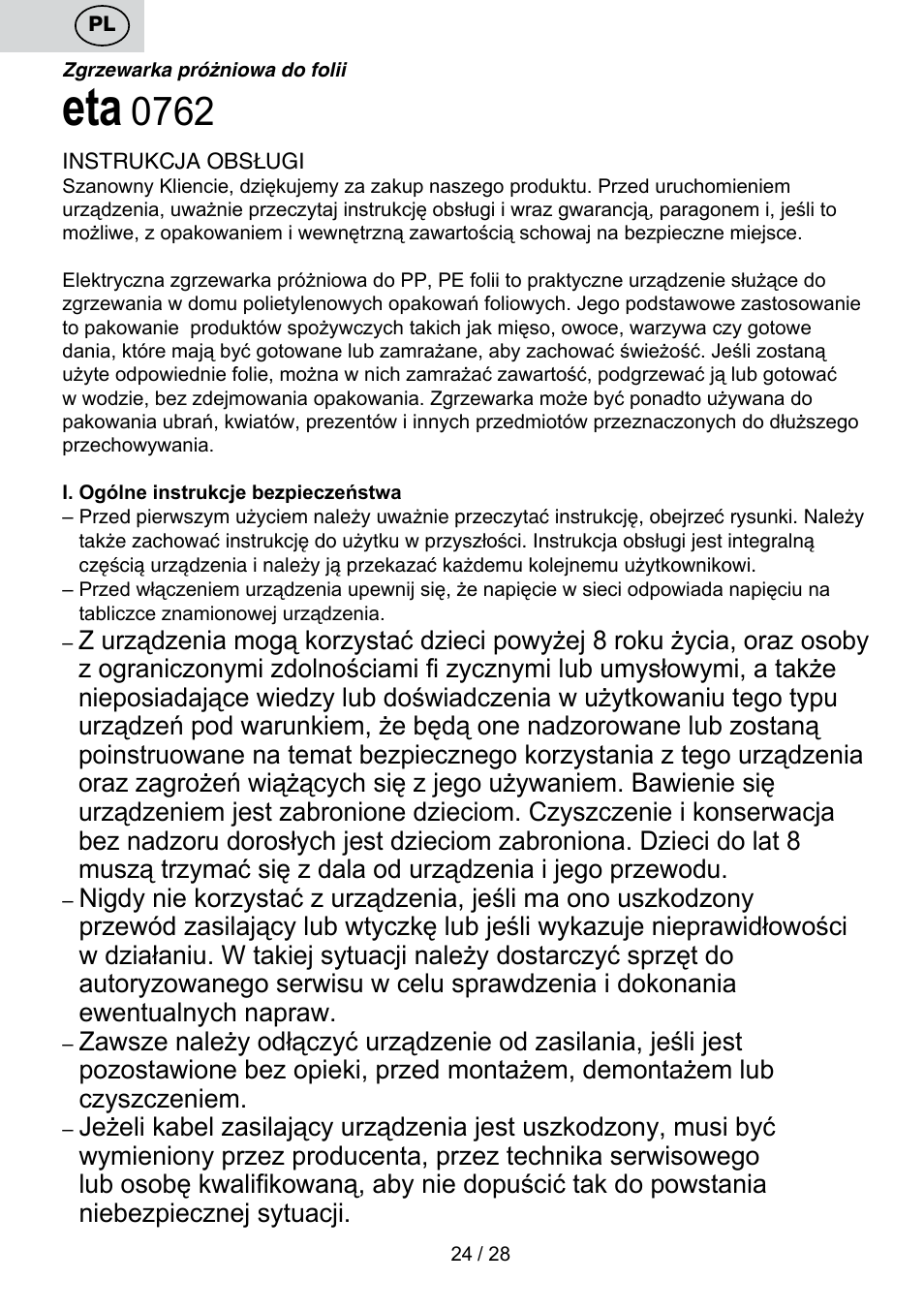 ETA Svářečka fólií Electronic User Manual | Page 24 / 32