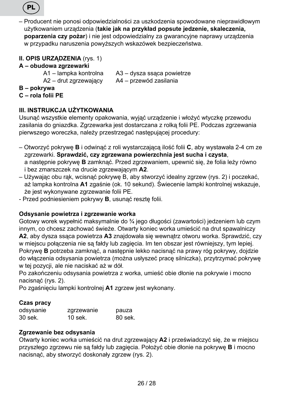 ETA Svářečka fólií Electronic User Manual | Page 26 / 32