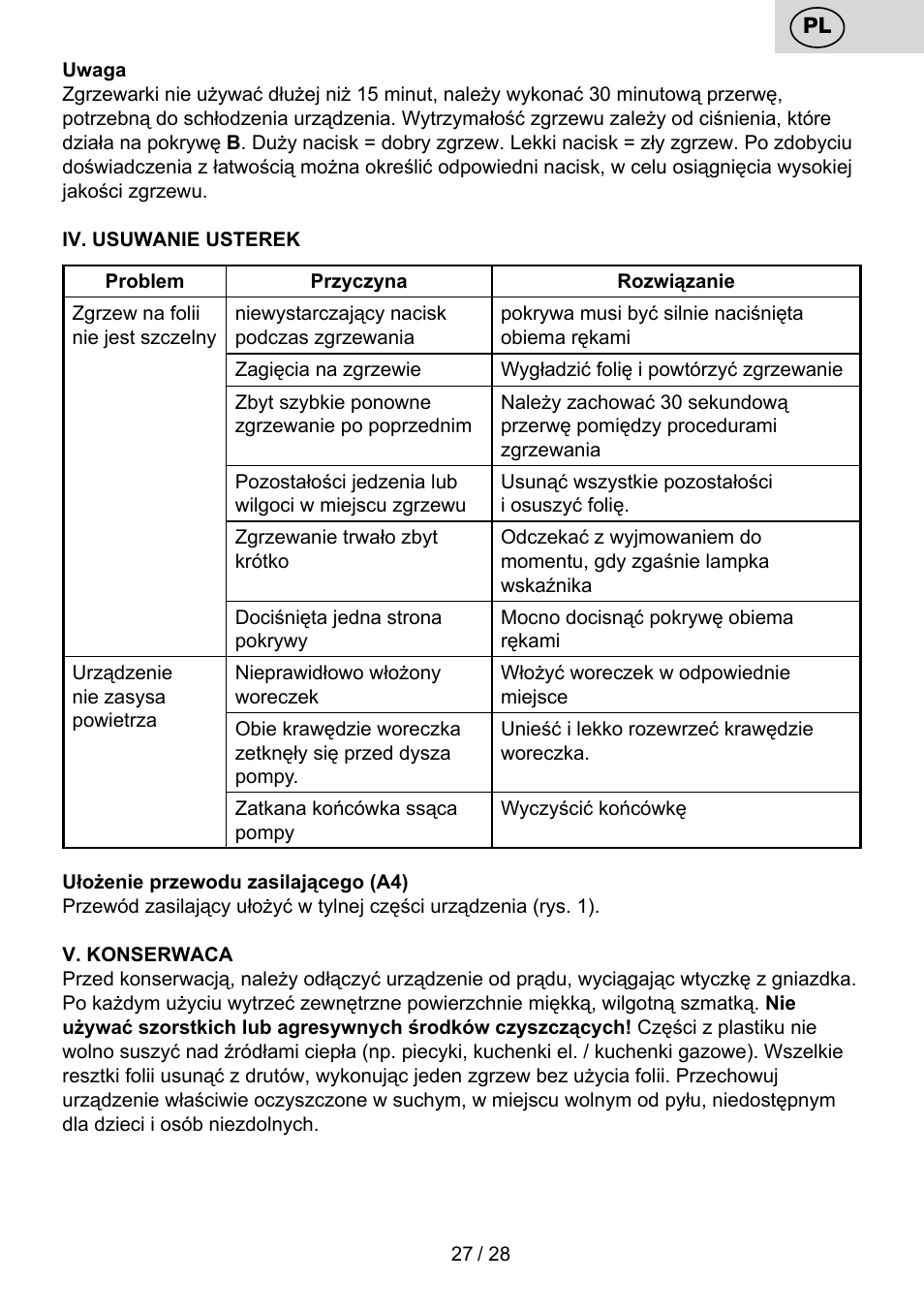 ETA Svářečka fólií Electronic User Manual | Page 27 / 32