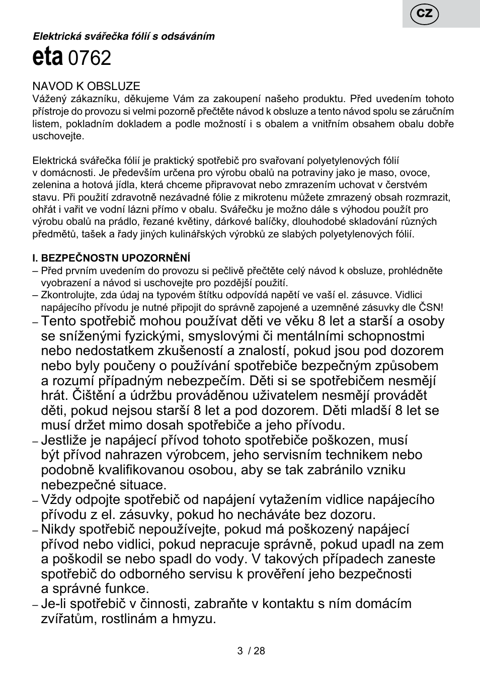 ETA Svářečka fólií Electronic User Manual | Page 3 / 32