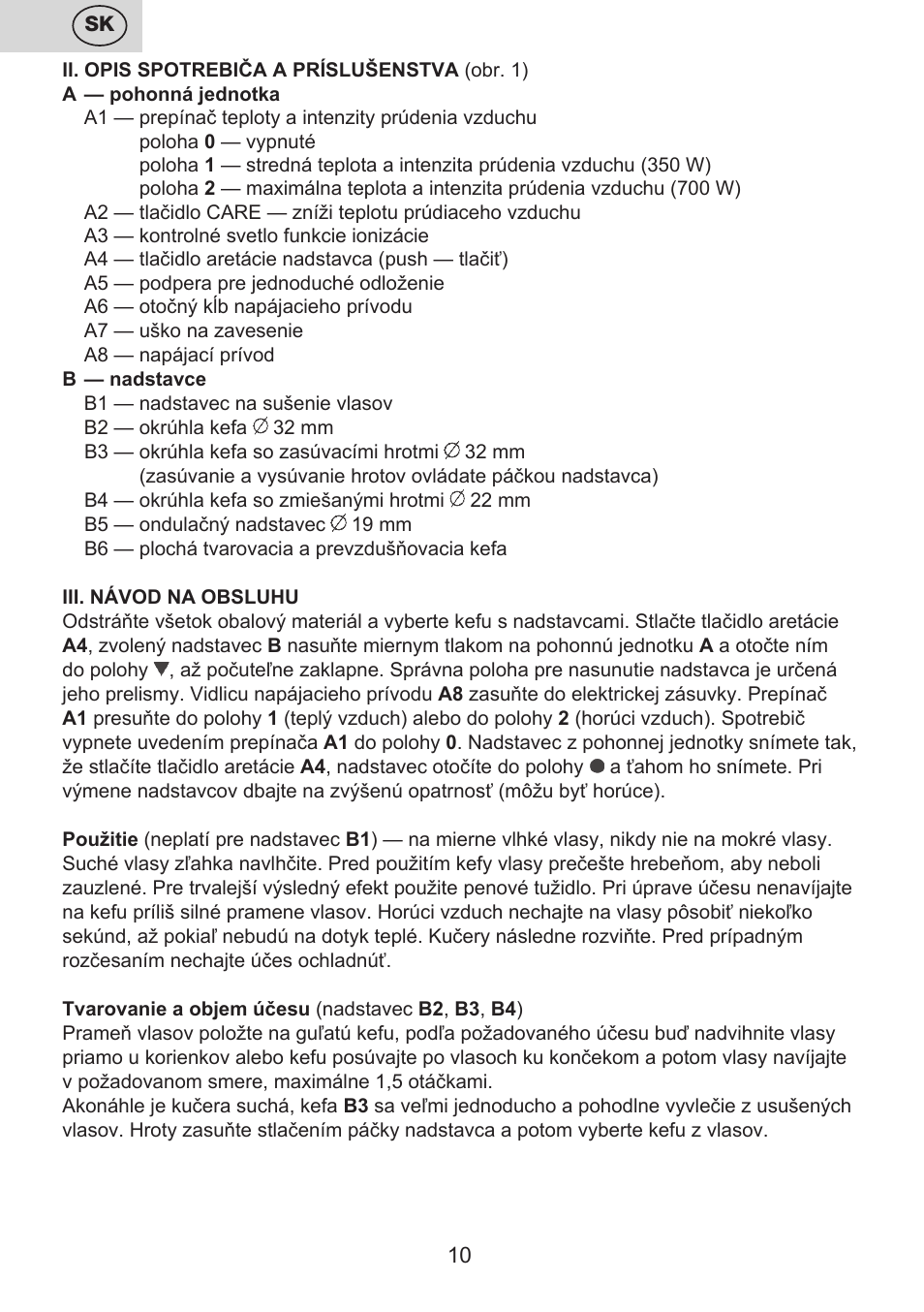 ETA Carolin User Manual | Page 10 / 40