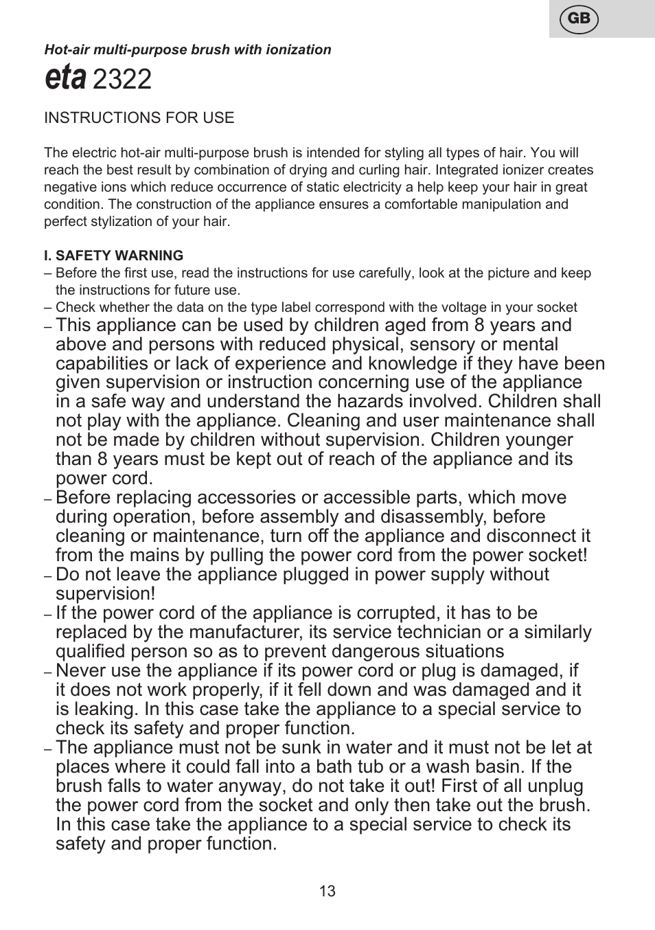 ETA Carolin User Manual | Page 13 / 40