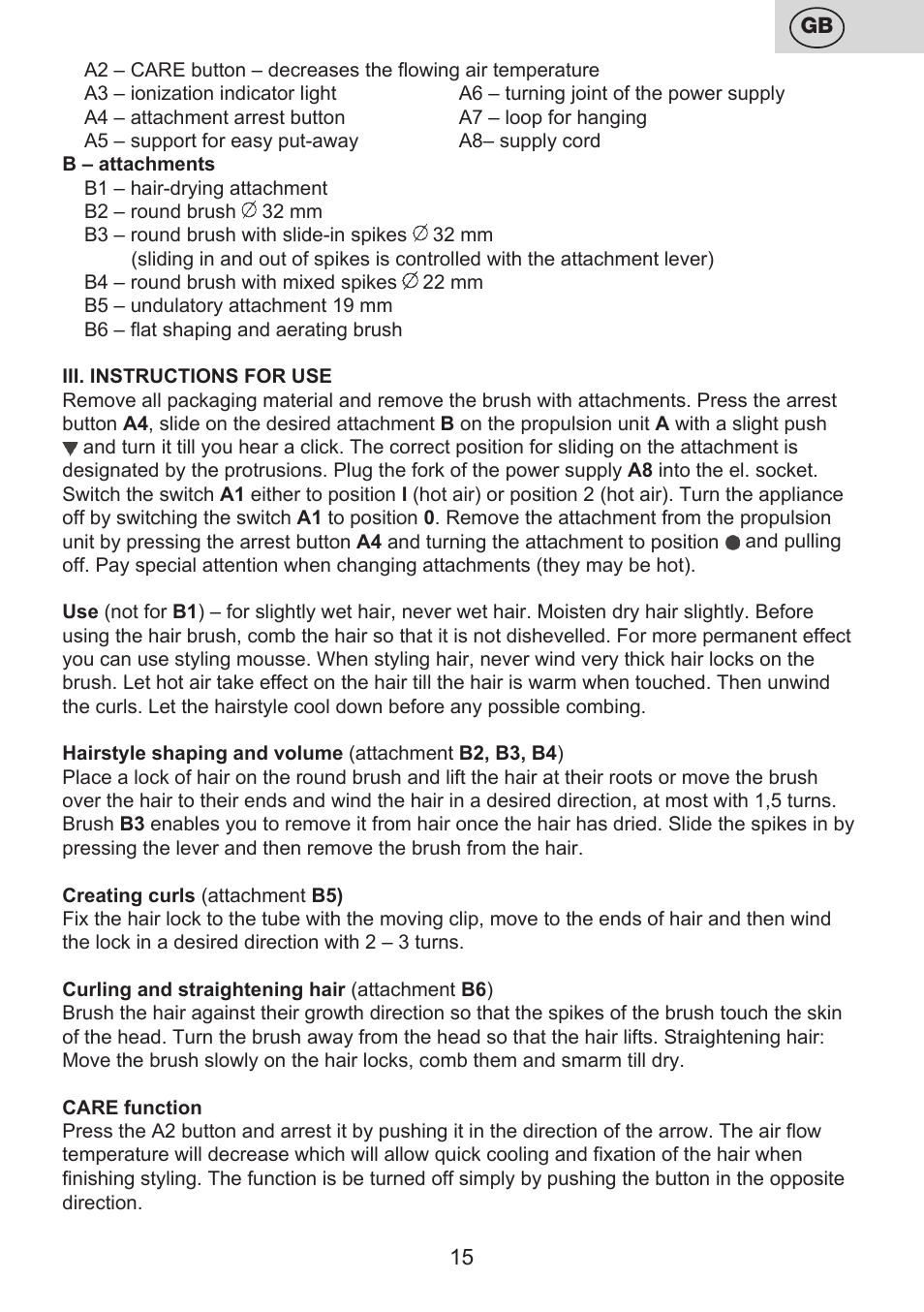 ETA Carolin User Manual | Page 15 / 40
