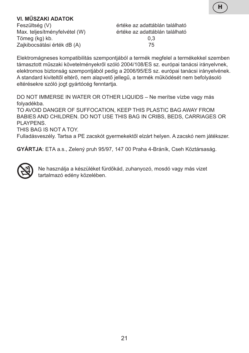 ETA Carolin User Manual | Page 21 / 40