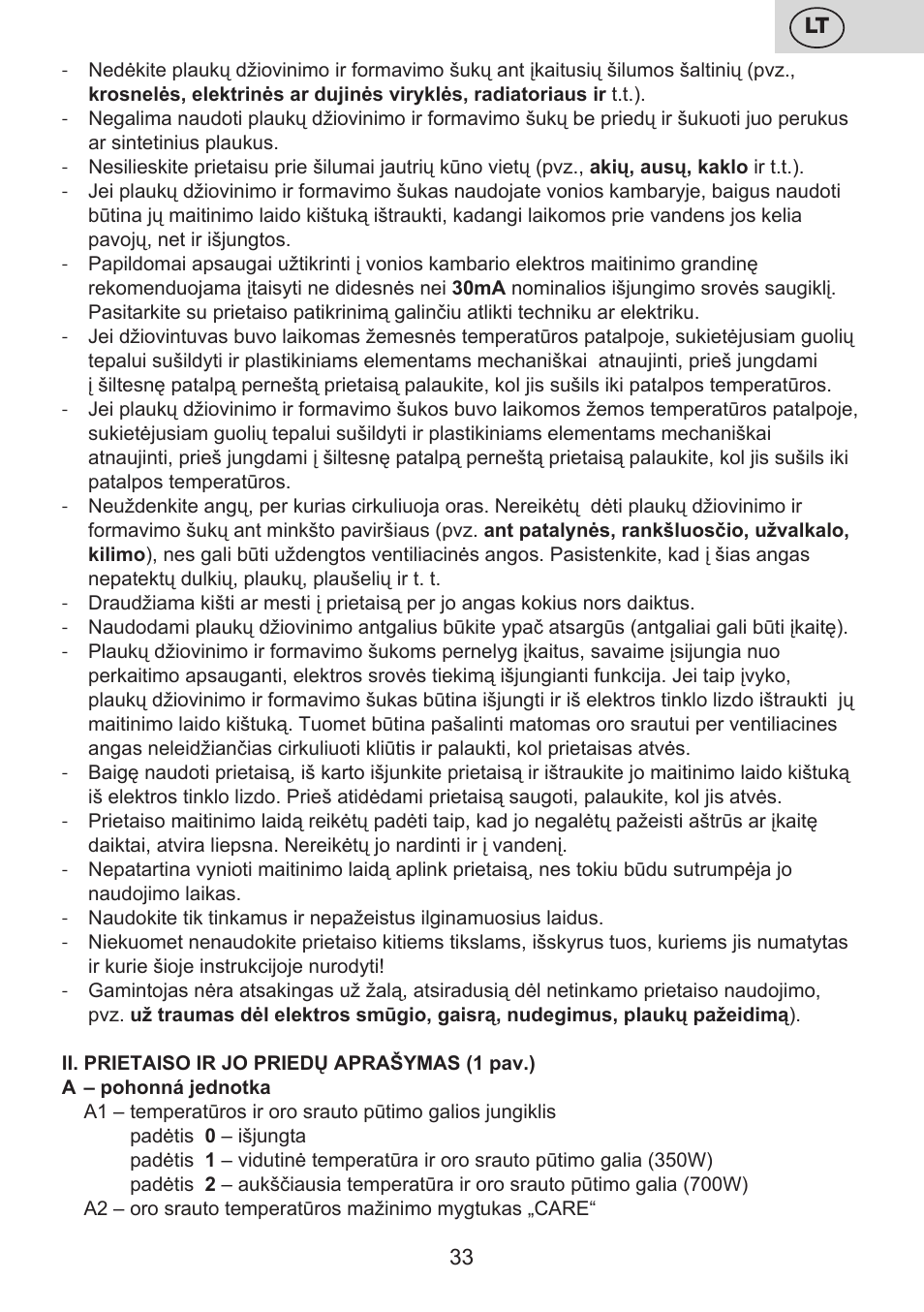 ETA Carolin User Manual | Page 33 / 40