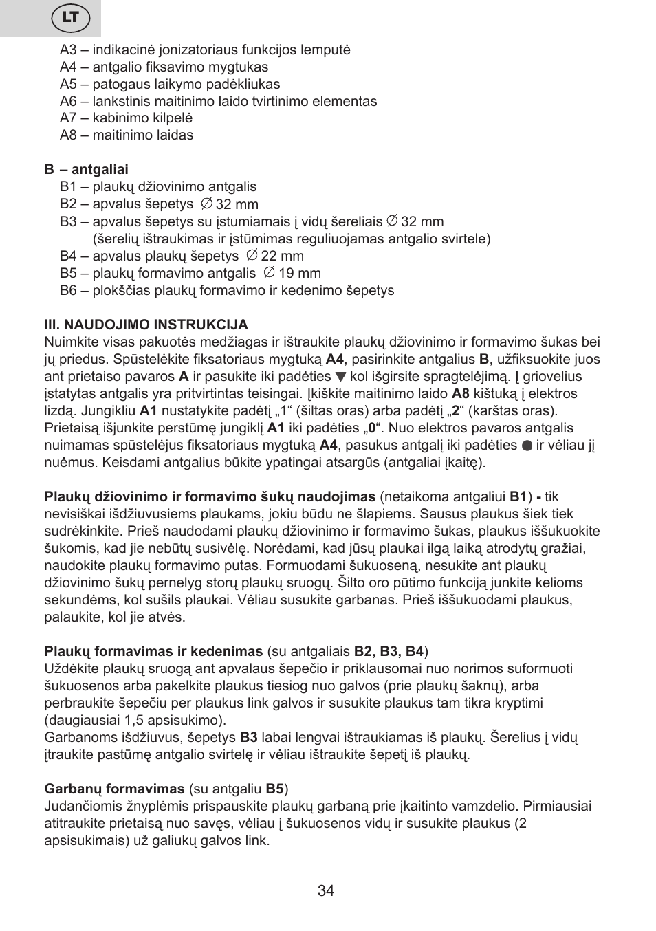 ETA Carolin User Manual | Page 34 / 40
