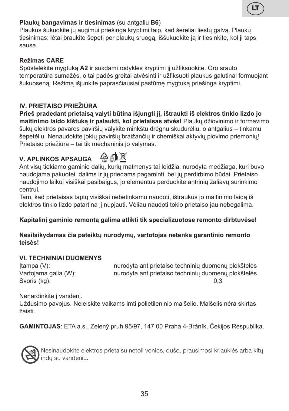 ETA Carolin User Manual | Page 35 / 40