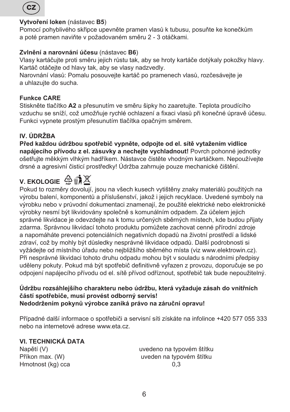 ETA Carolin User Manual | Page 6 / 40