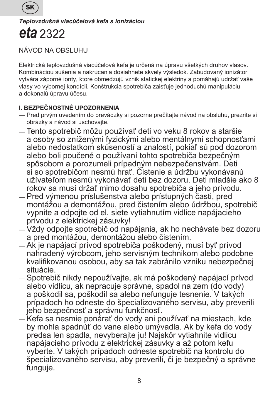 ETA Carolin User Manual | Page 8 / 40