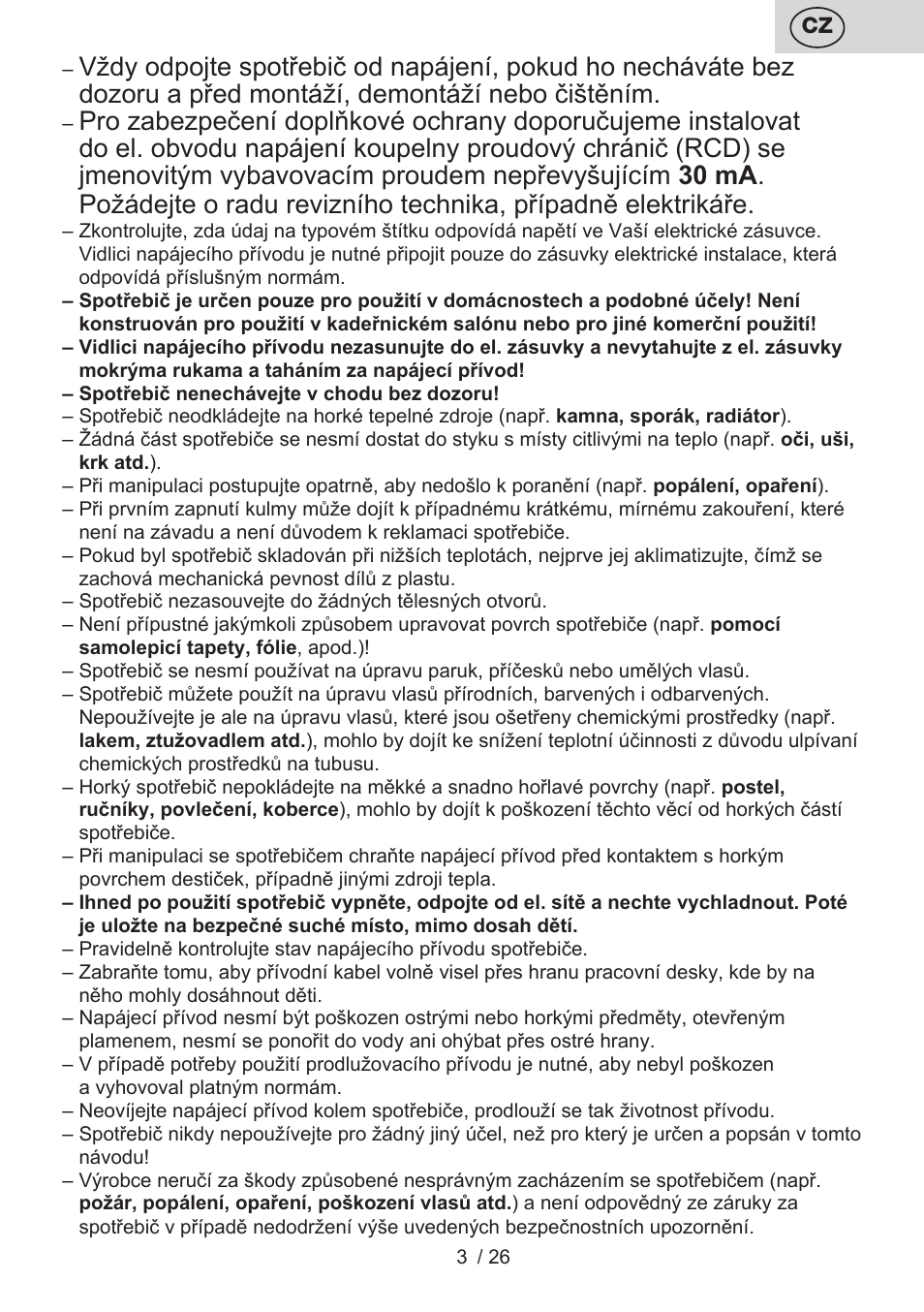 ETA Liliana Klešťová kulma User Manual | Page 3 / 28