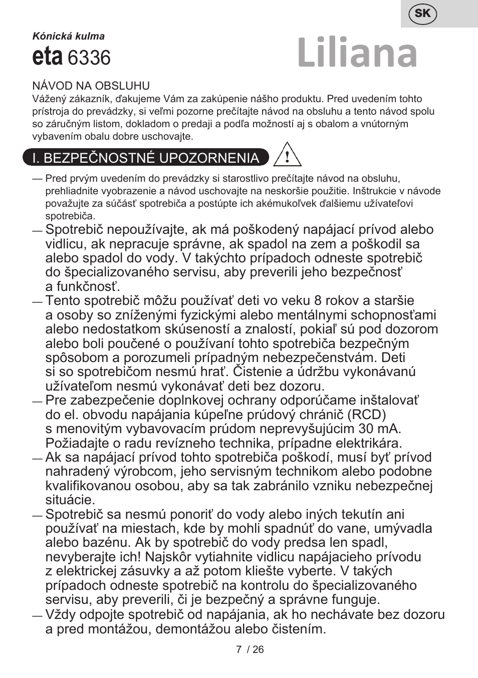 Liliana | ETA Liliana Klešťová kulma User Manual | Page 7 / 28