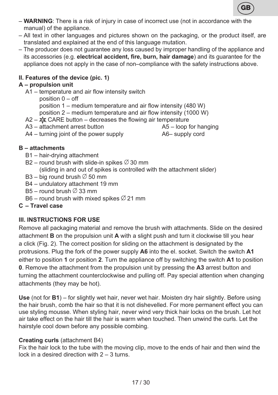 ETA Charlotte User Manual | Page 17 / 32