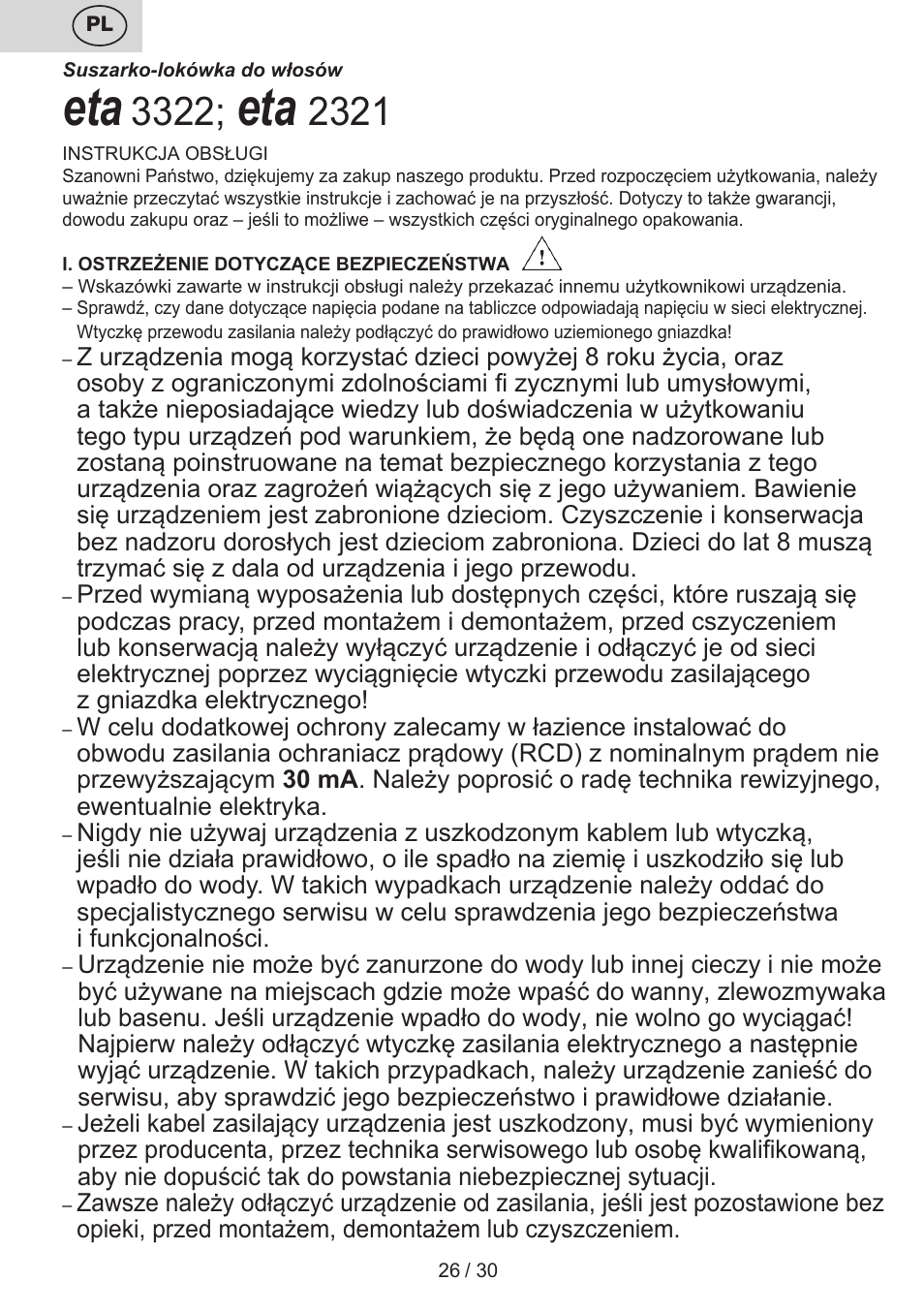 ETA Charlotte User Manual | Page 26 / 32