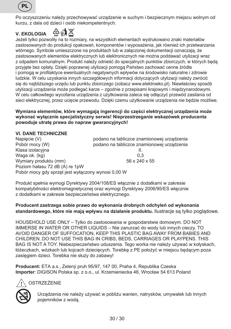 ETA Charlotte User Manual | Page 30 / 32