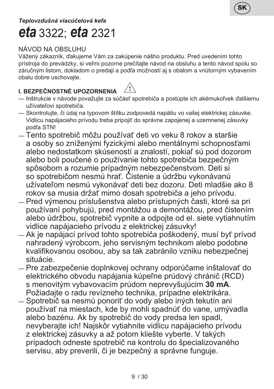 ETA Charlotte User Manual | Page 9 / 32