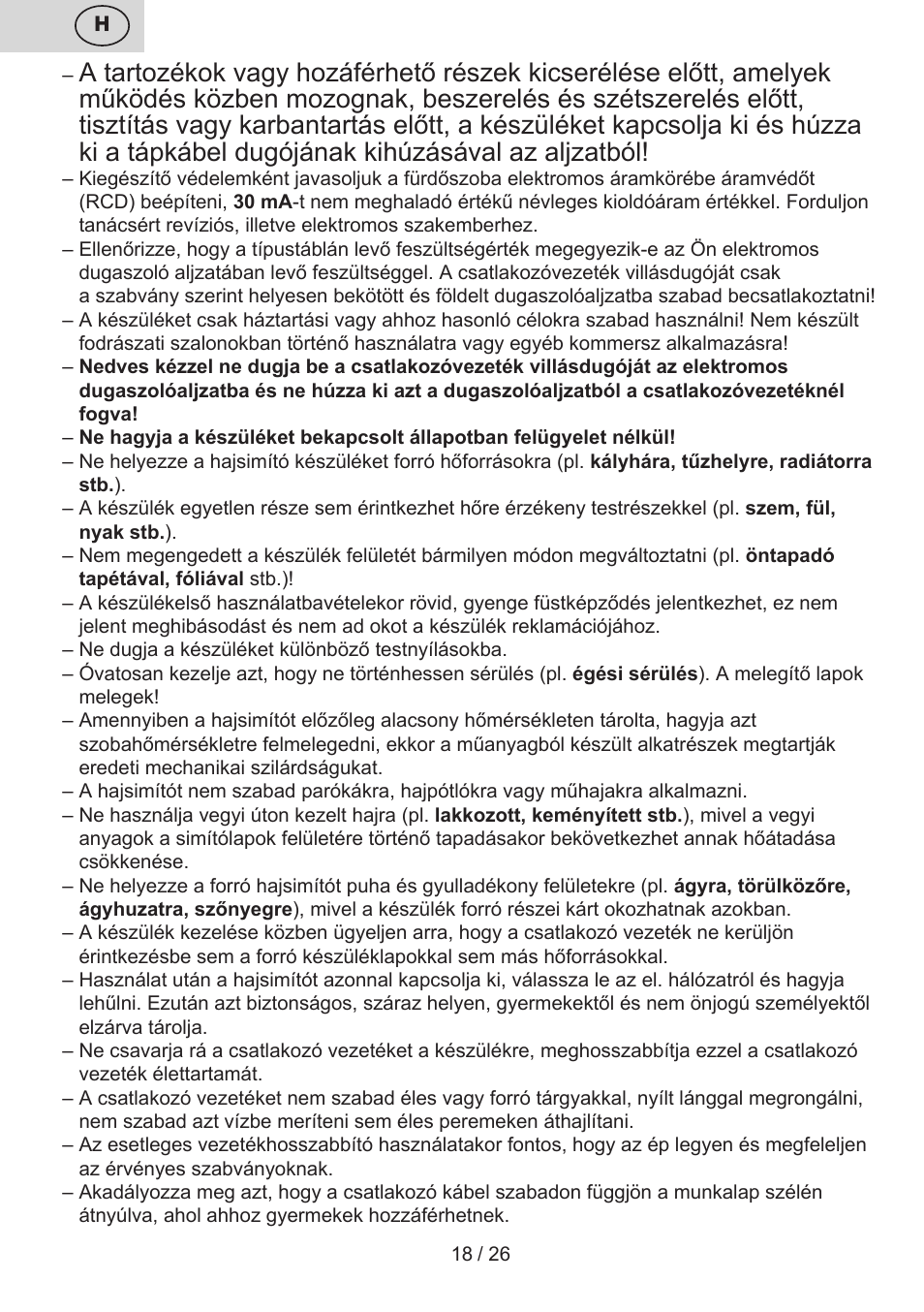 ETA Žehlička na vlasy 4336 User Manual | Page 18 / 28