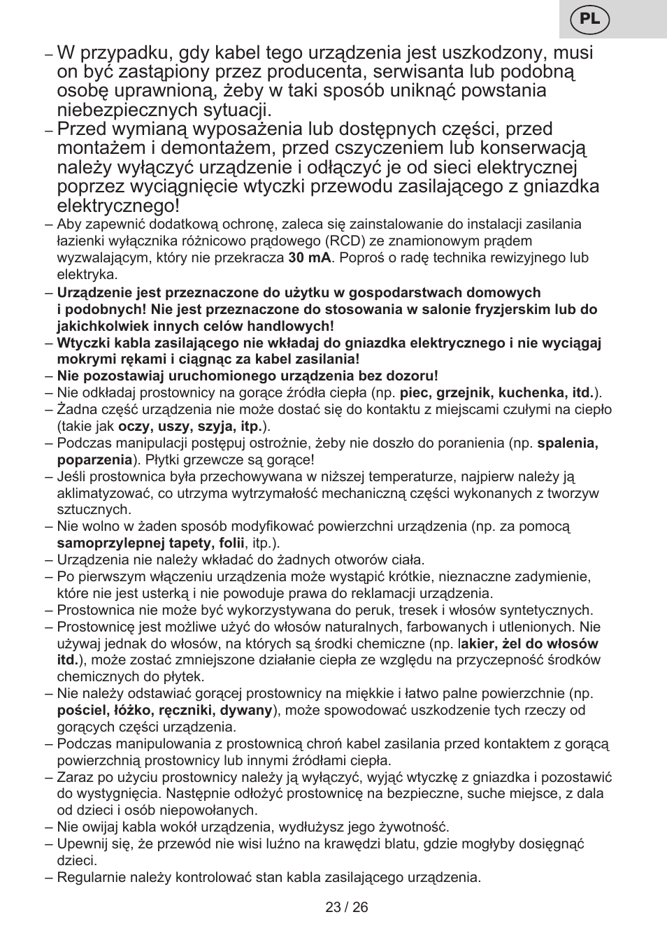 ETA Žehlička na vlasy 4336 User Manual | Page 23 / 28