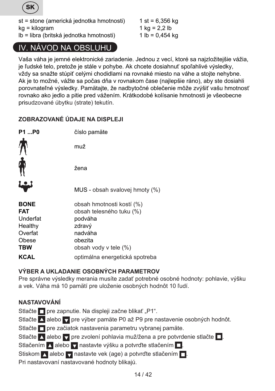 Iv. návod na obsluhu | ETA Kate User Manual | Page 14 / 44