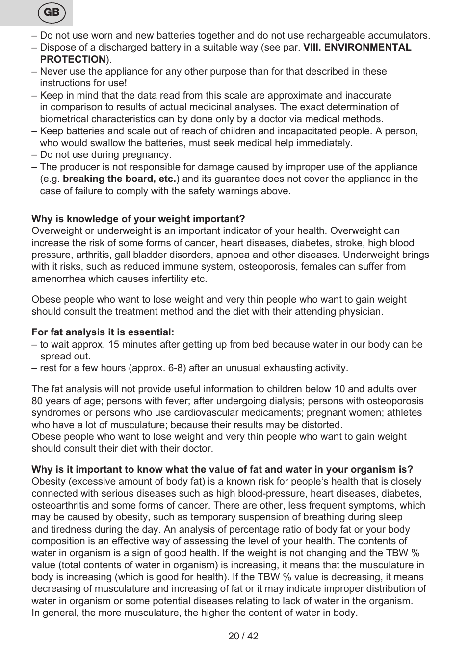 Ii. general information | ETA Kate User Manual | Page 20 / 44