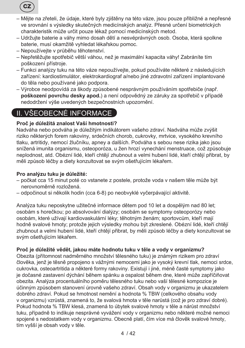 Ii. všeobecné informace | ETA Kate User Manual | Page 4 / 44