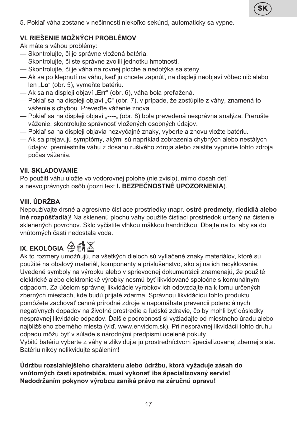 ETA Digitální osobní váha 7775 User Manual | Page 17 / 72