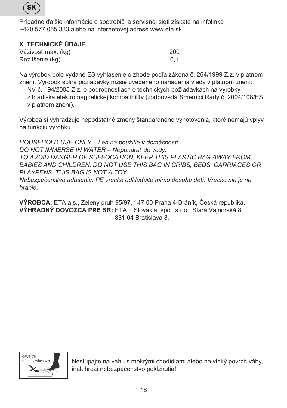 ETA Digitální osobní váha 7775 User Manual | Page 18 / 72