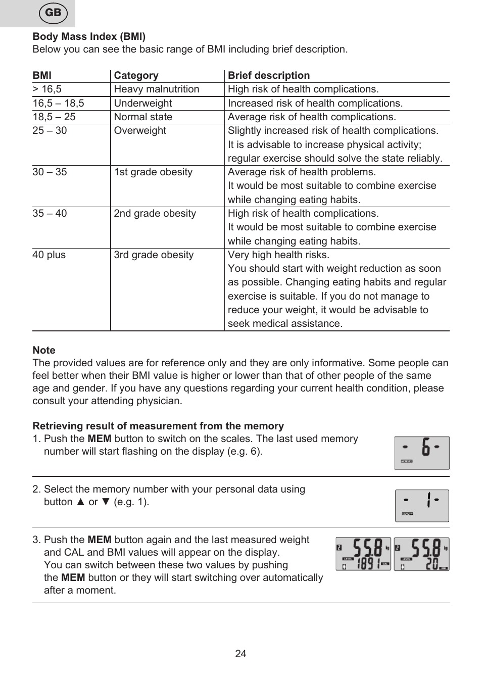 ETA Digitální osobní váha 7775 User Manual | Page 24 / 72