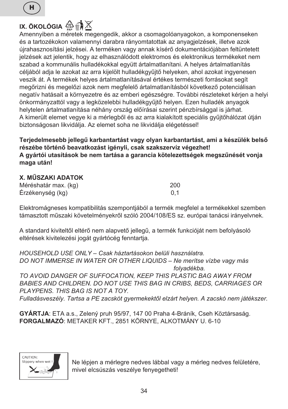 ETA Digitální osobní váha 7775 User Manual | Page 34 / 72