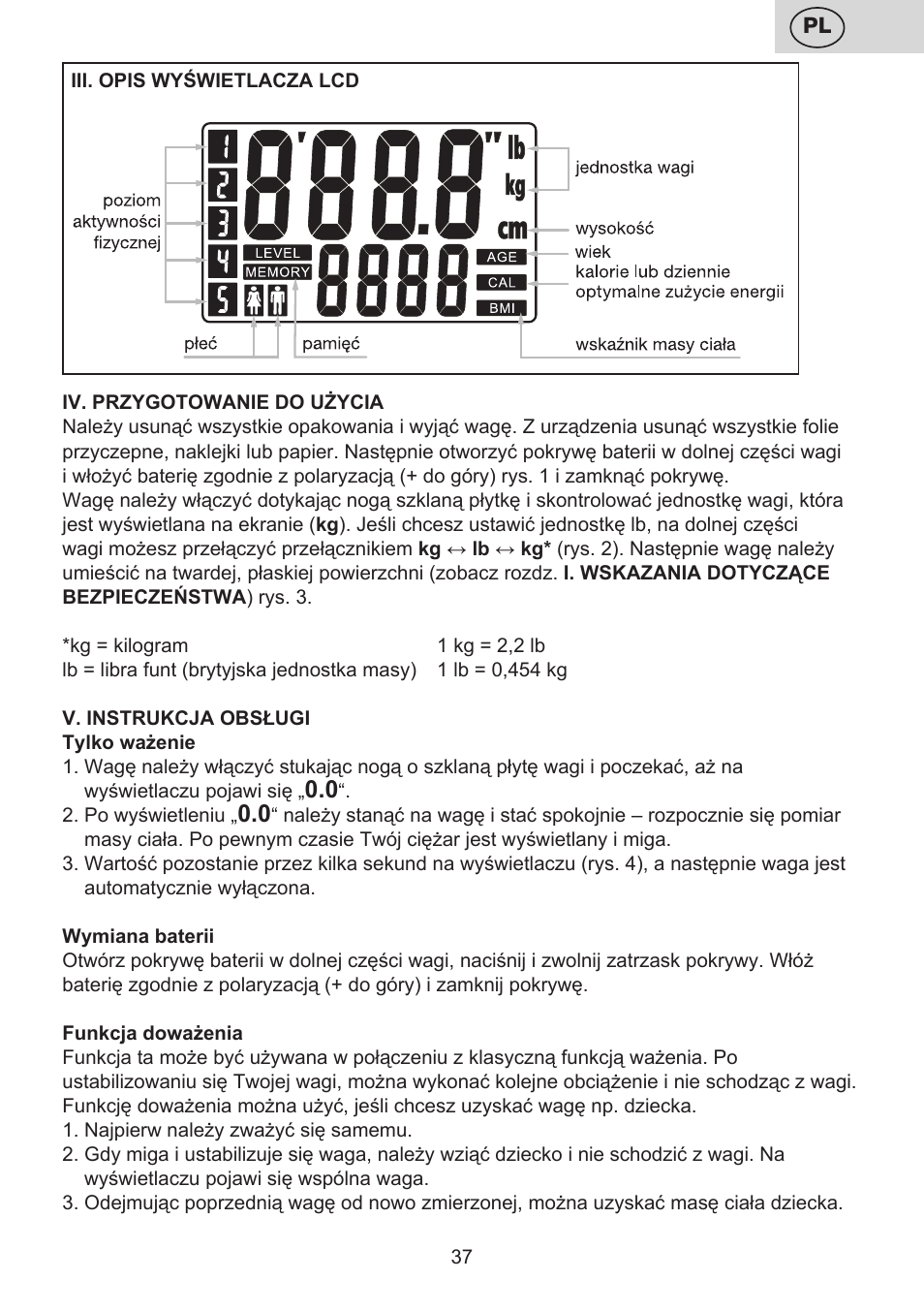ETA Digitální osobní váha 7775 User Manual | Page 37 / 72