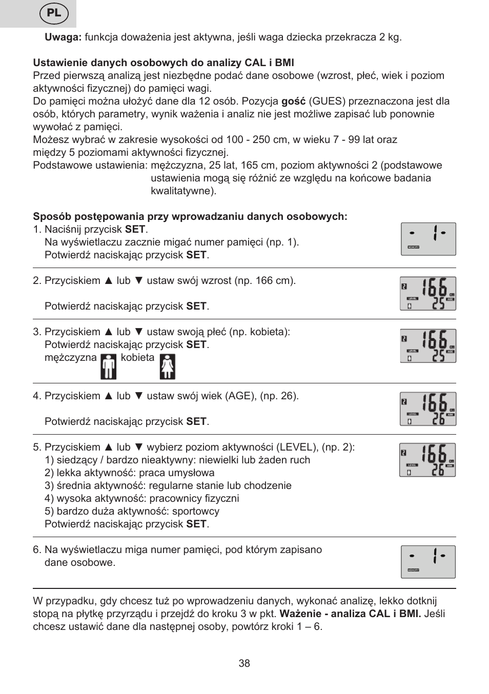 ETA Digitální osobní váha 7775 User Manual | Page 38 / 72