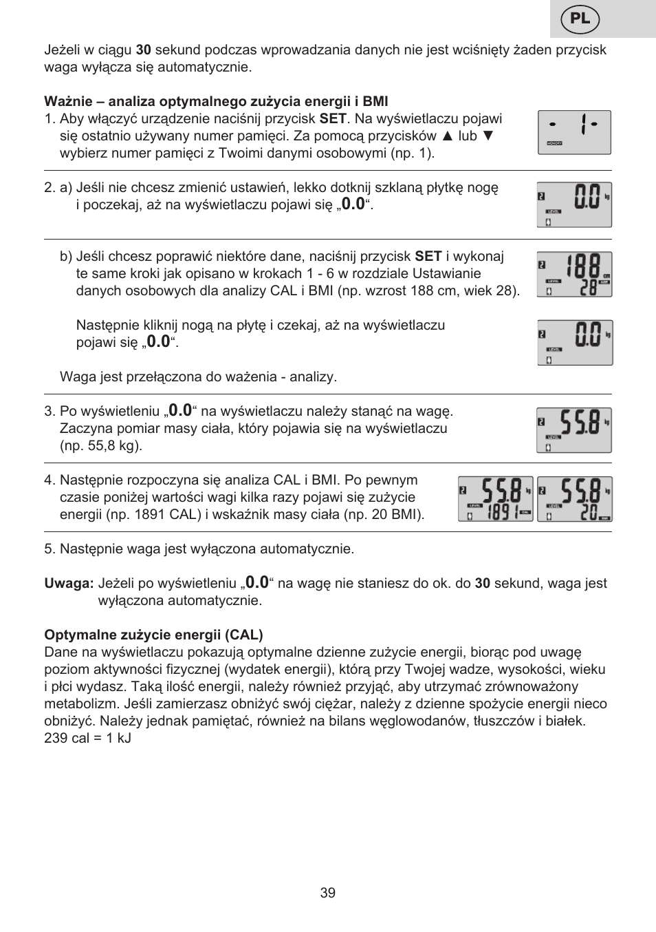 ETA Digitální osobní váha 7775 User Manual | Page 39 / 72