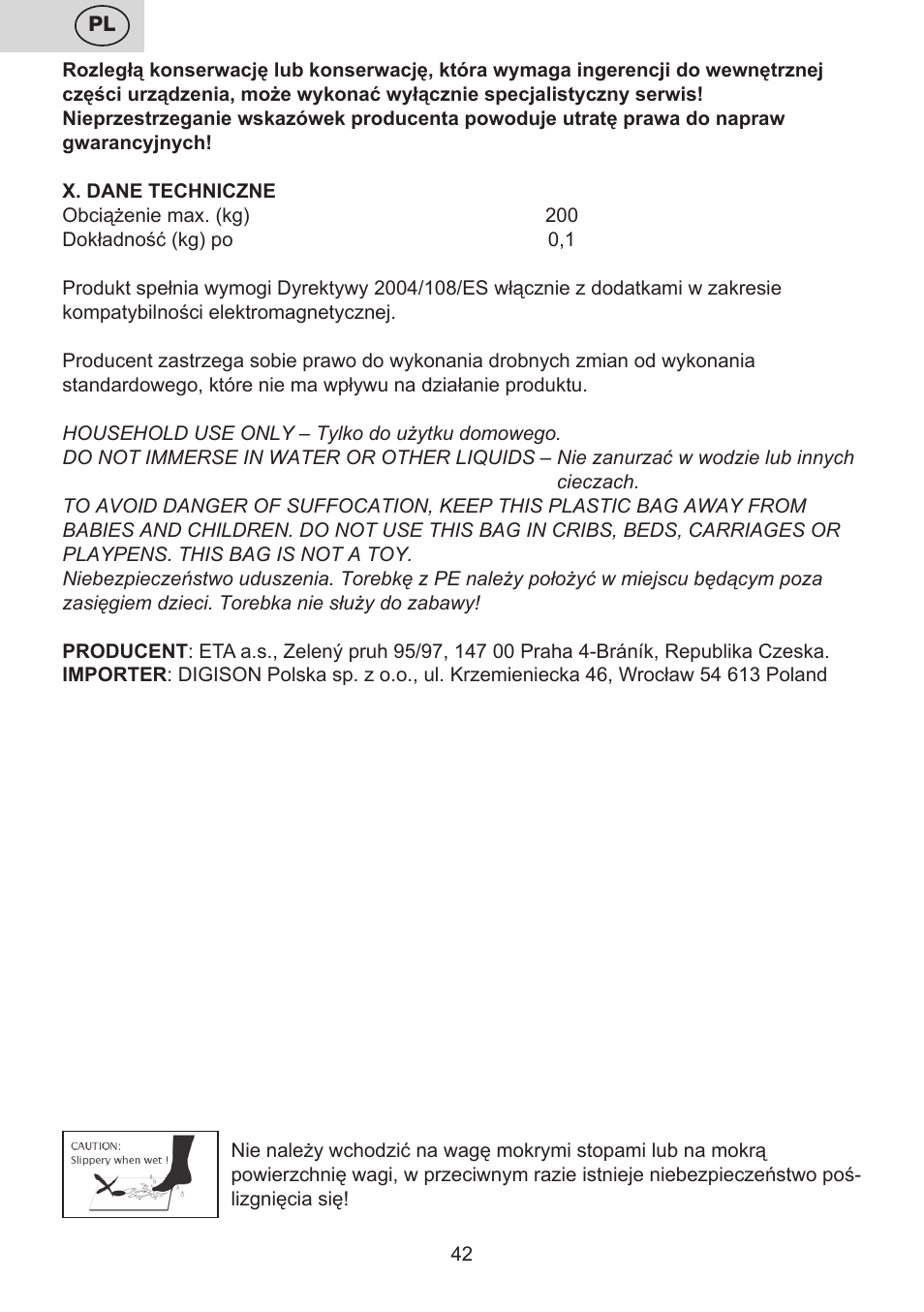 ETA Digitální osobní váha 7775 User Manual | Page 42 / 72