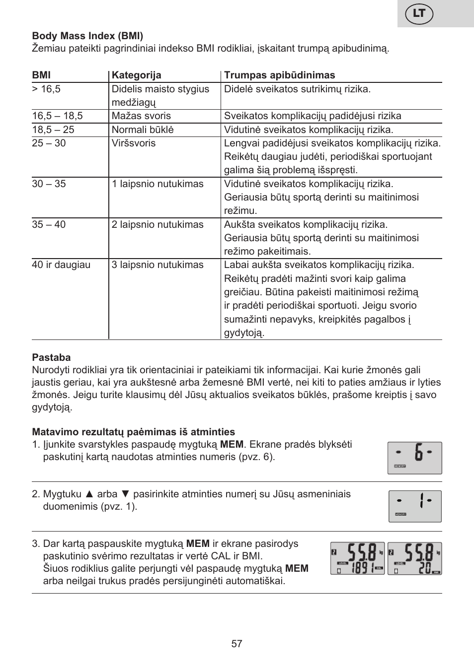 ETA Digitální osobní váha 7775 User Manual | Page 57 / 72