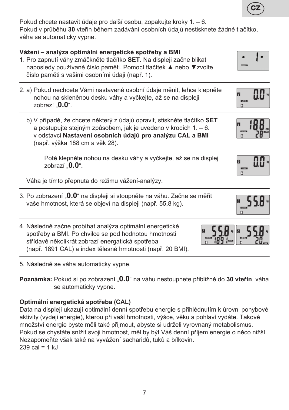 ETA Digitální osobní váha 7775 User Manual | Page 7 / 72
