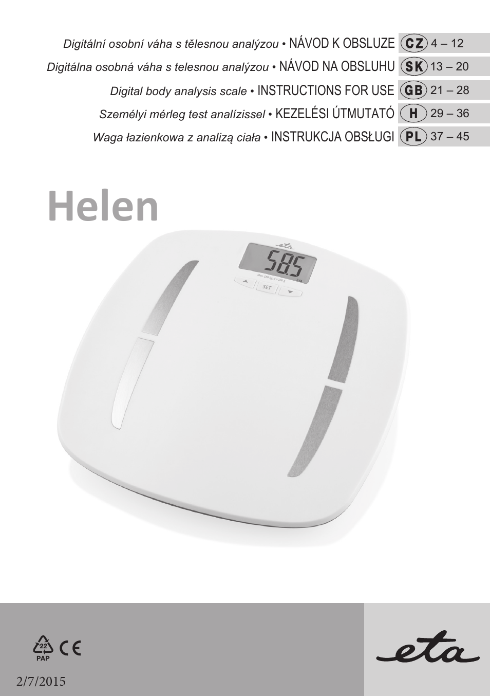 ETA Helen User Manual | 48 pages