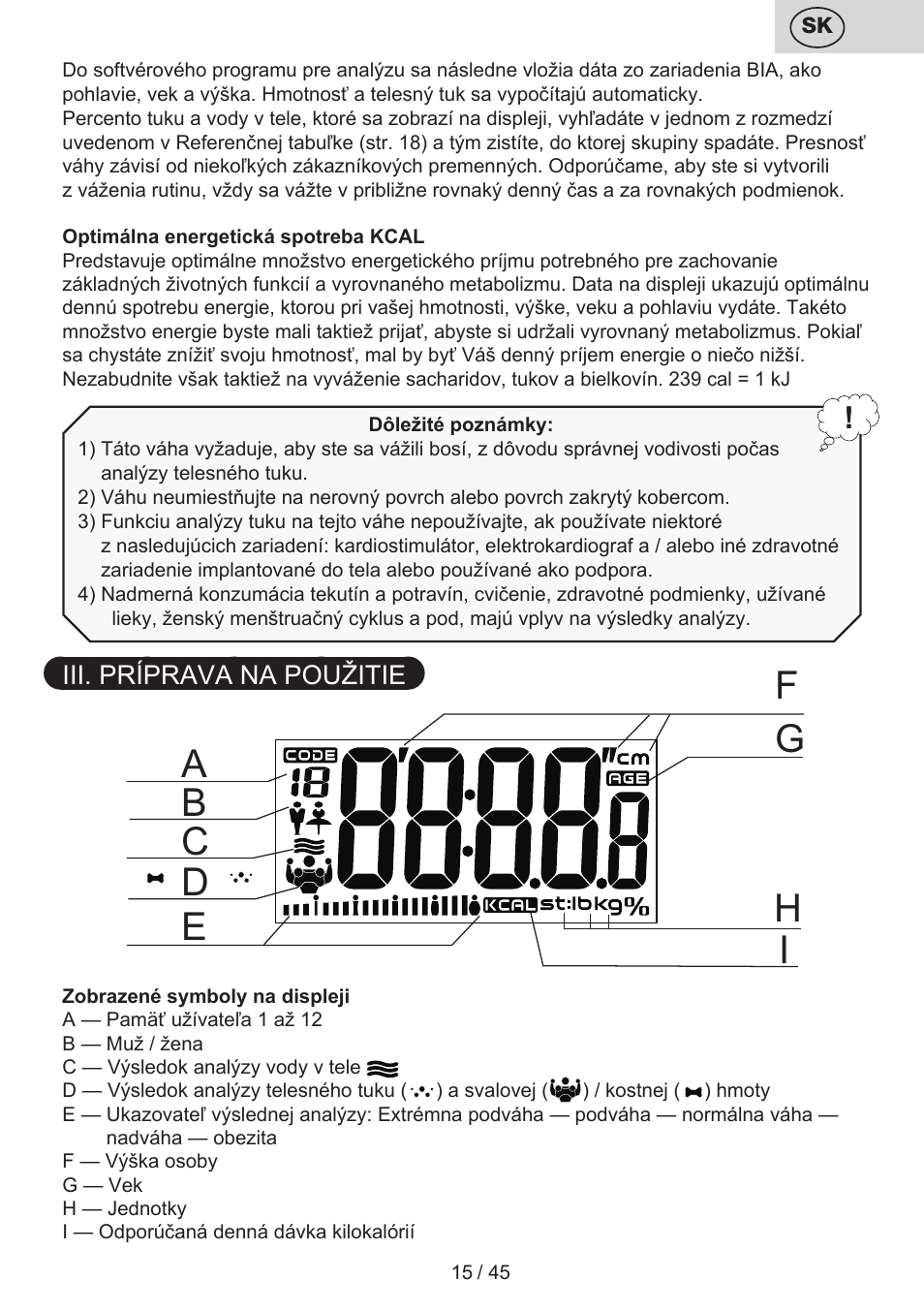 Iii. príprava na použitie | ETA Helen User Manual | Page 15 / 48