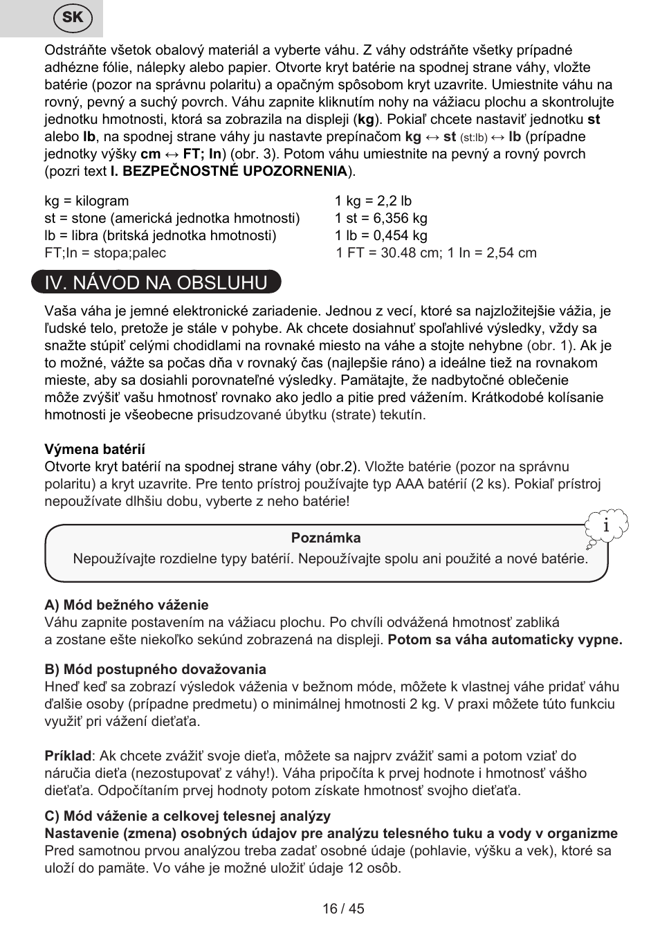 Iv. návod na obsluhu | ETA Helen User Manual | Page 16 / 48