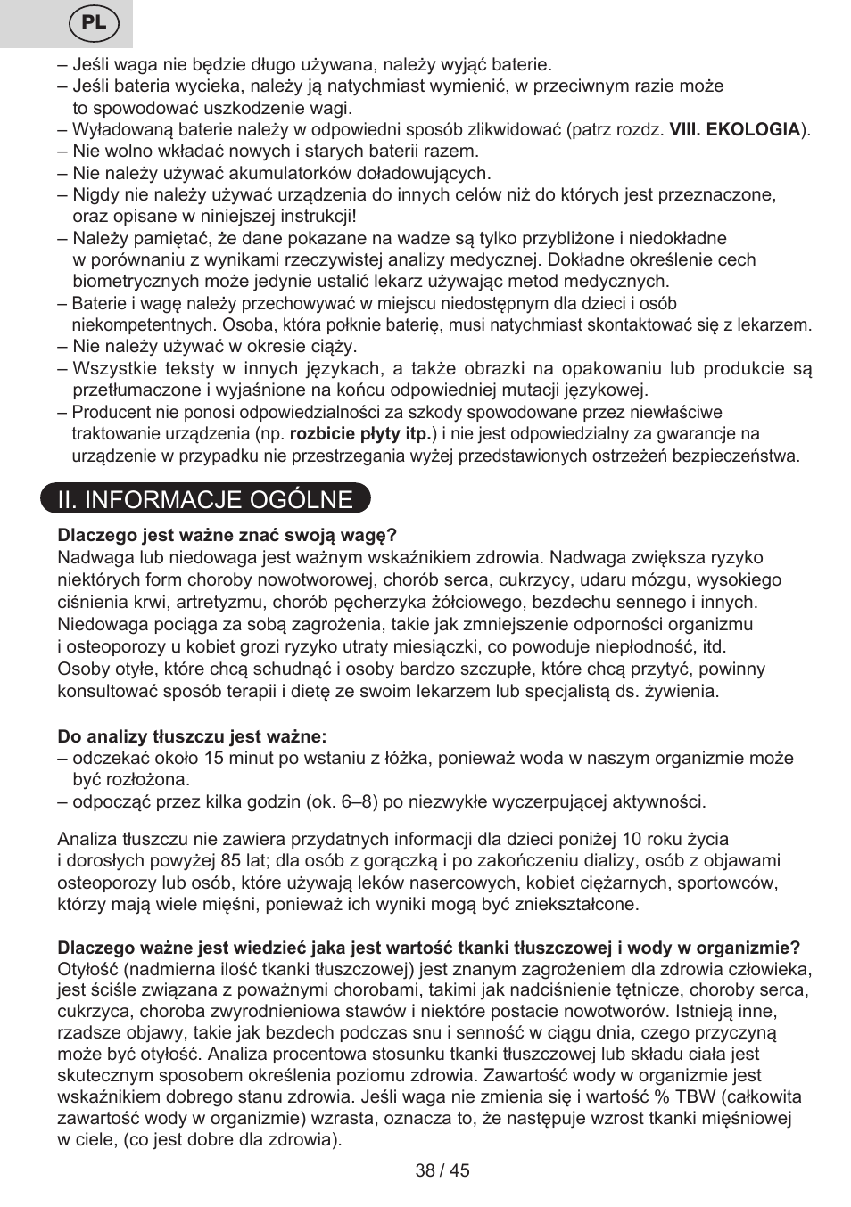 Ii. informacje ogólne | ETA Helen User Manual | Page 38 / 48