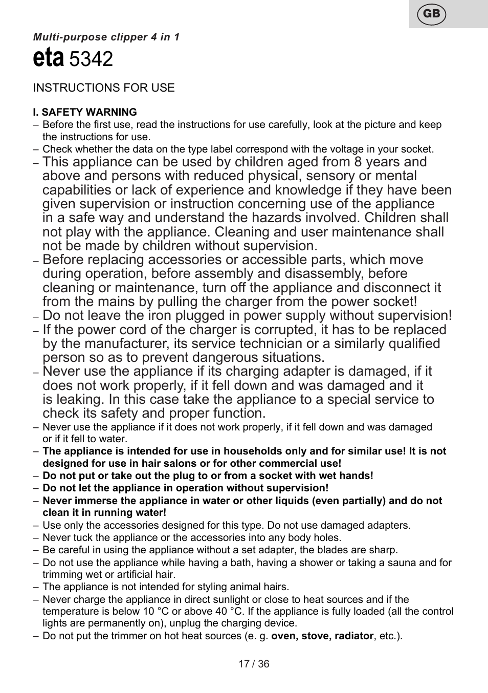 ETA Eddie User Manual | Page 17 / 40