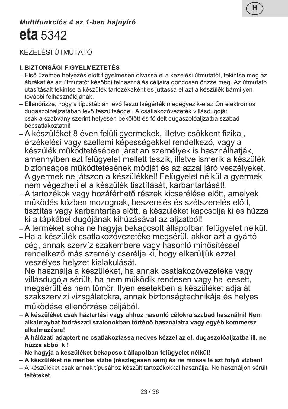 ETA Eddie User Manual | Page 23 / 40