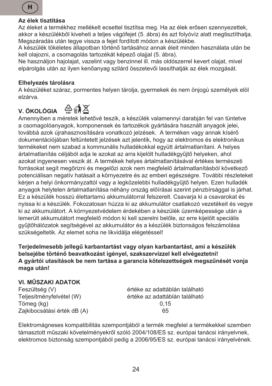 ETA Josh User Manual | Page 24 / 44