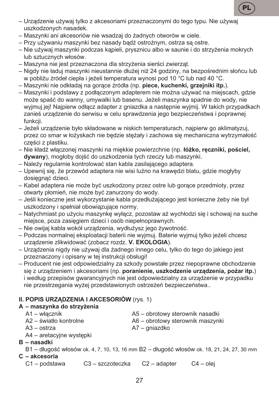 ETA Josh User Manual | Page 27 / 44