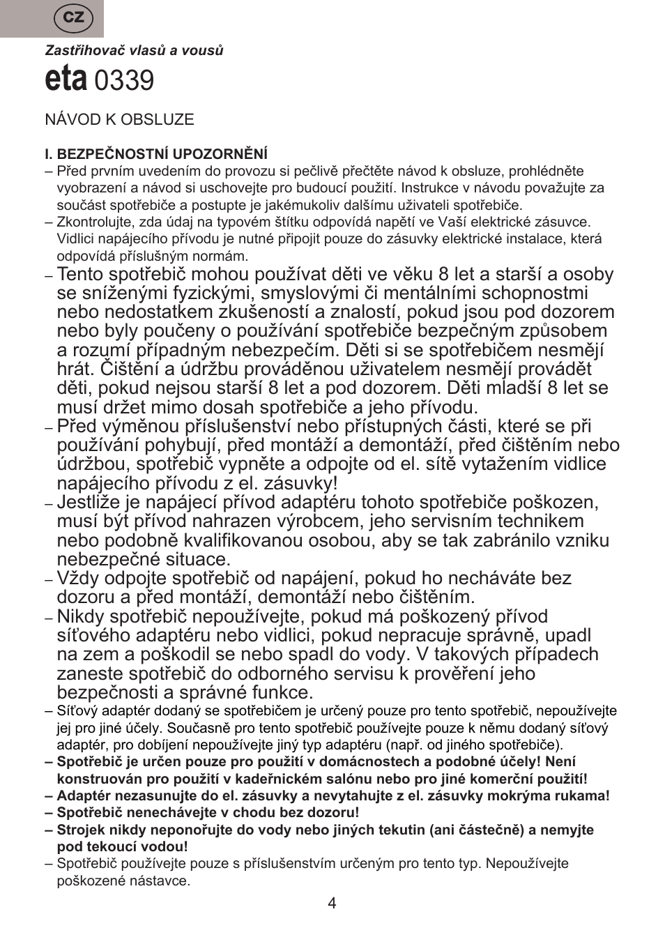 ETA Josh User Manual | Page 4 / 44