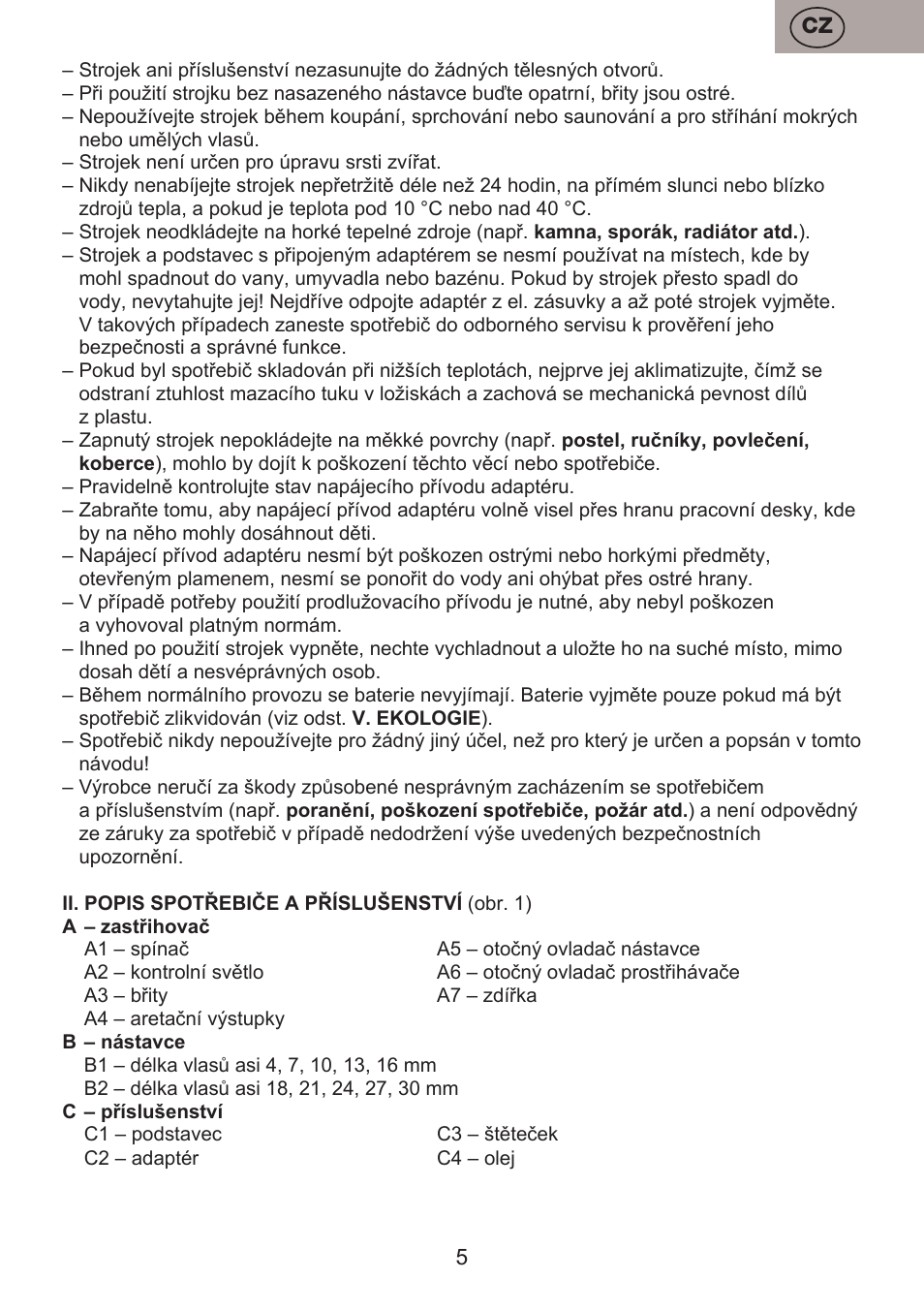 ETA Josh User Manual | Page 5 / 44