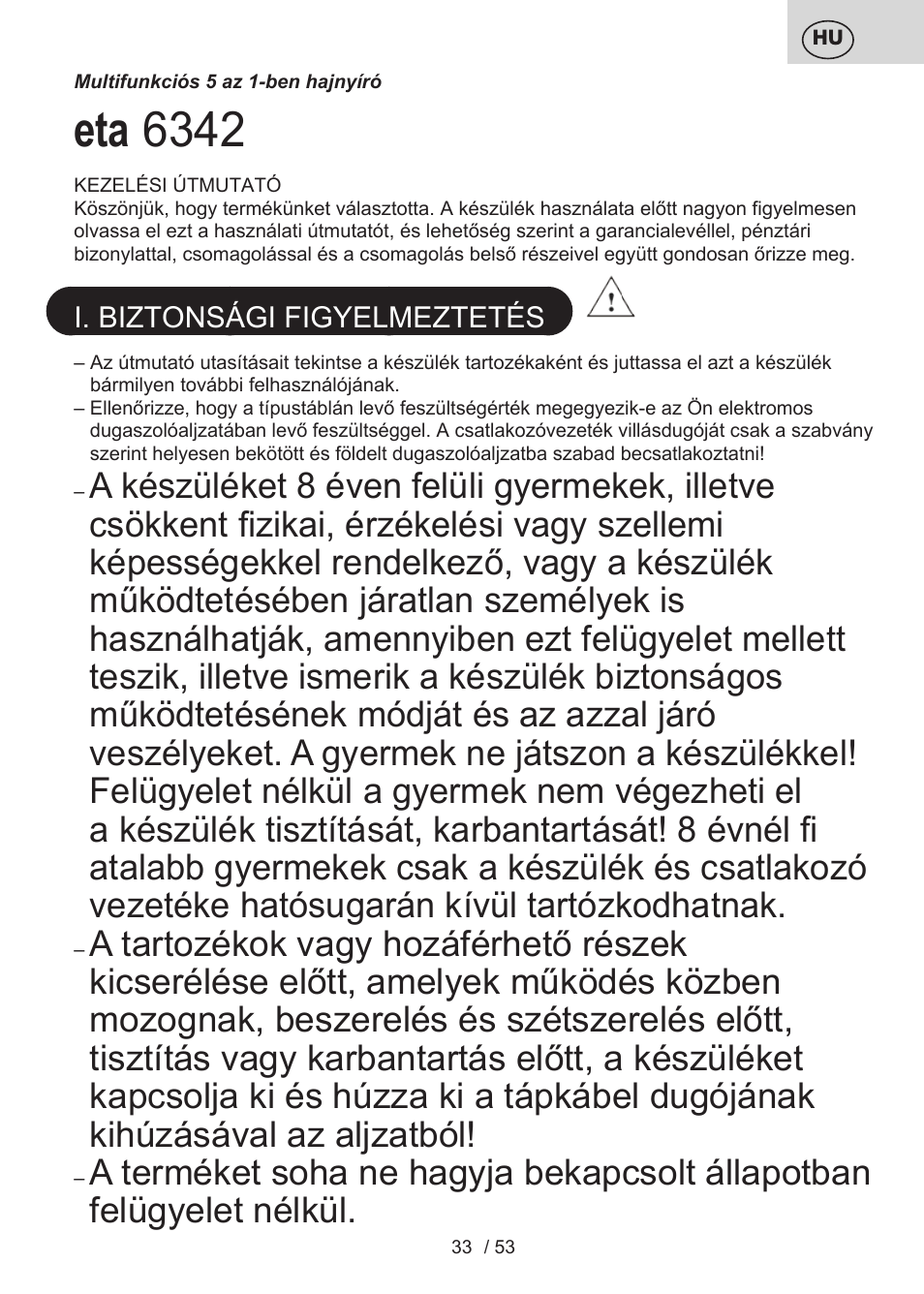 Eta 6342 | ETA Bruno User Manual | Page 33 / 56