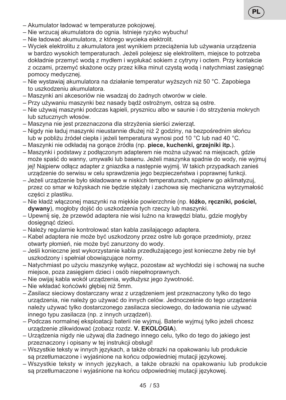 ETA Bruno User Manual | Page 45 / 56