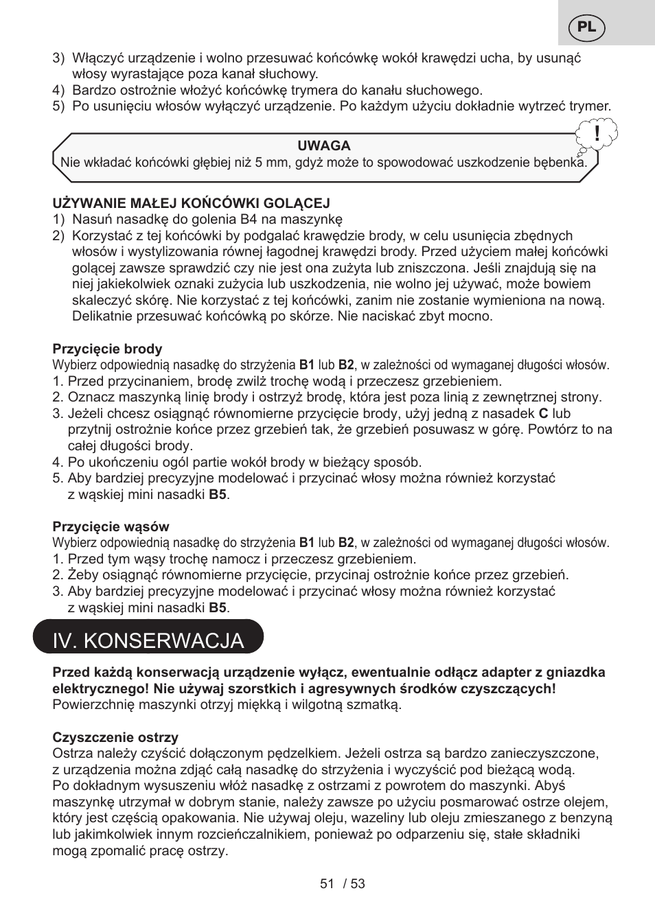 Iv. konserwacja | ETA Bruno User Manual | Page 51 / 56