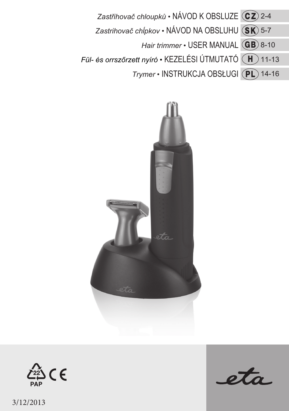 ETA Henry 2v1 User Manual | 20 pages