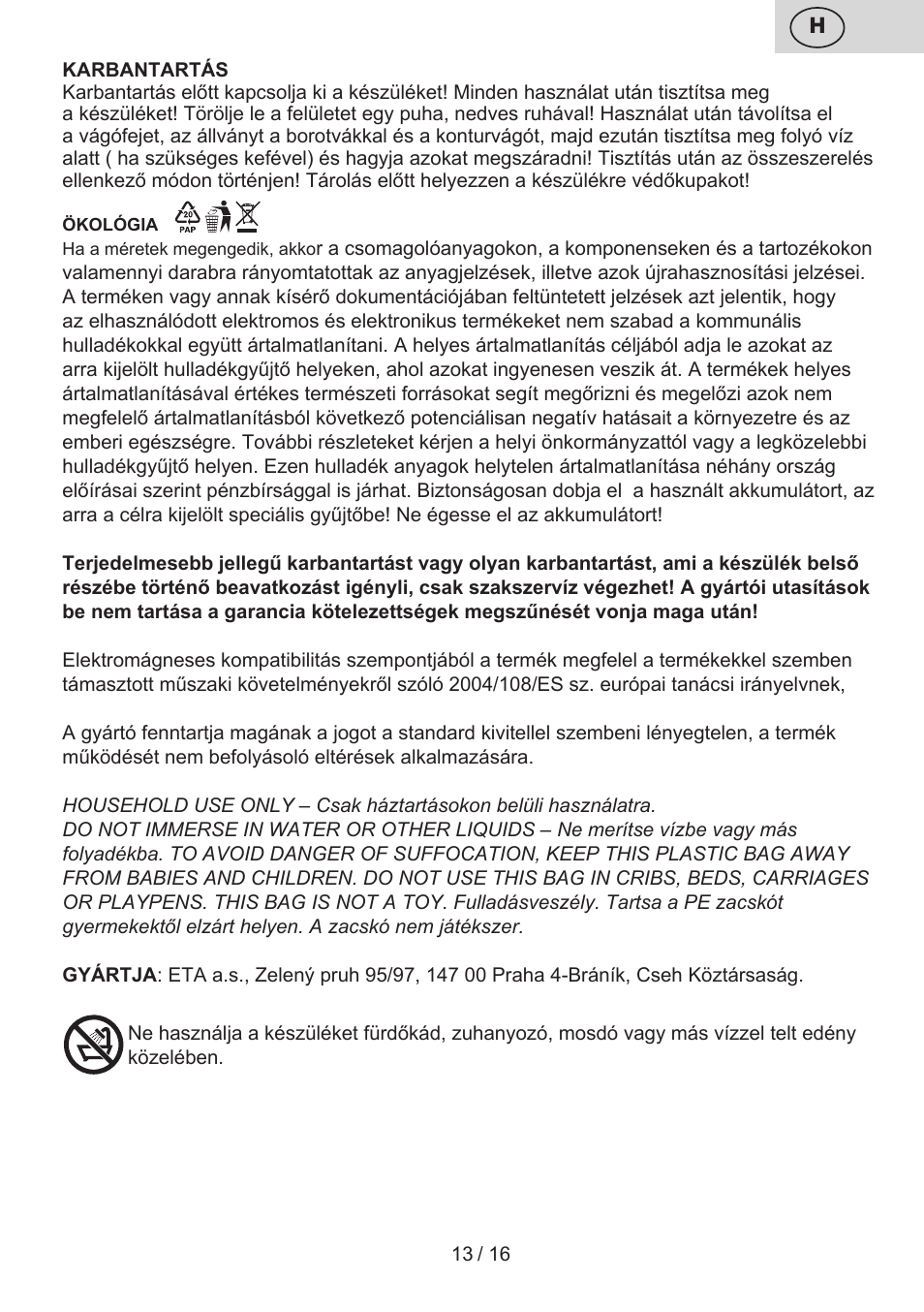ETA Henry 2v1 User Manual | Page 13 / 20
